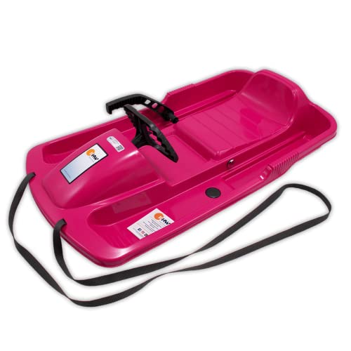 KHW | Lenkschlitten Snow Fox | Pink | 95 cm | TÜV-geprüft | inkl. Zugseil | ausgefeiltes...