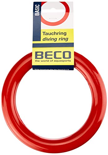 BECO Tauchring Schwimmring, Wurfring Wasserspielzeug massiv für Kinder, rot, One size,...