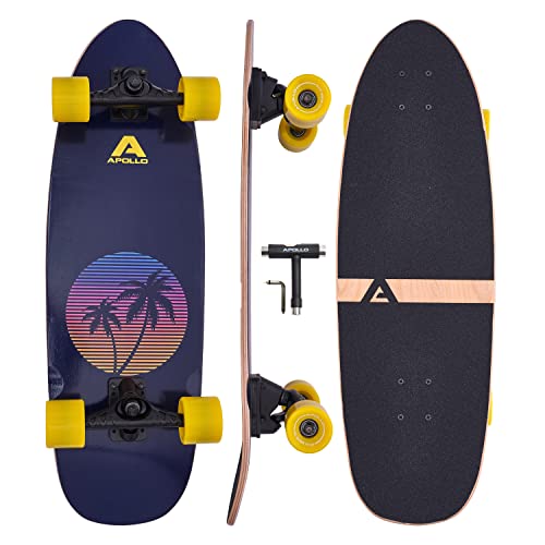 Apollo Surfskate pro Board | midi Longboard für Erwachsende, Kinder mit hochwertiger Surf...