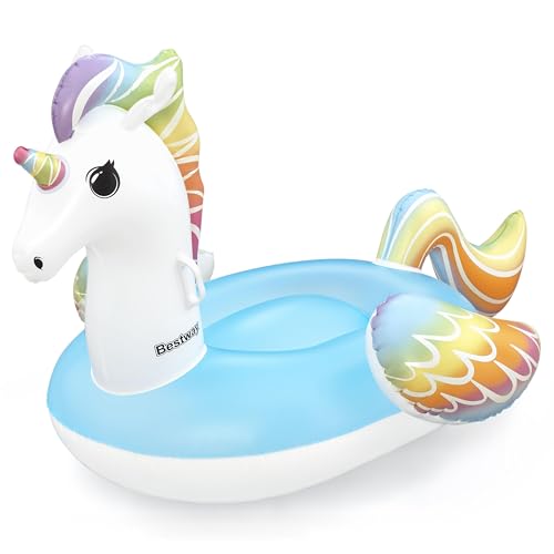 Bestway 41114-18 Aufblasbarer Einhorn-Pool-Schwimmer, mehrfarbig, Medium 61 „X 47', Bunt