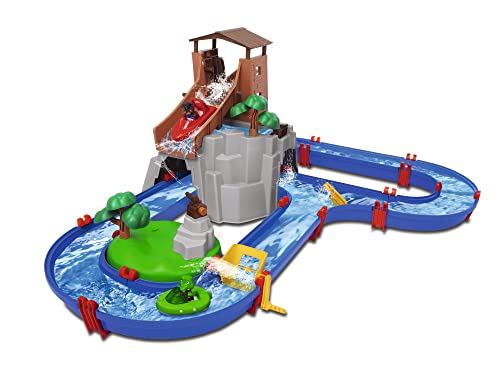 AquaPlay - Adventureland - Wasserbahn mit Berg, Turm und Stausee, Spieleset inkl. 2...