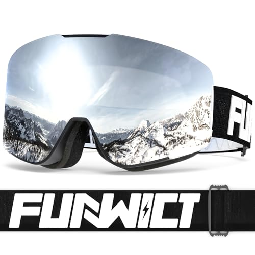 FUNWICT Skibrille Herren Damen Skibrille für Brillenträger Anti-Beschlag mit UV-Schutz...