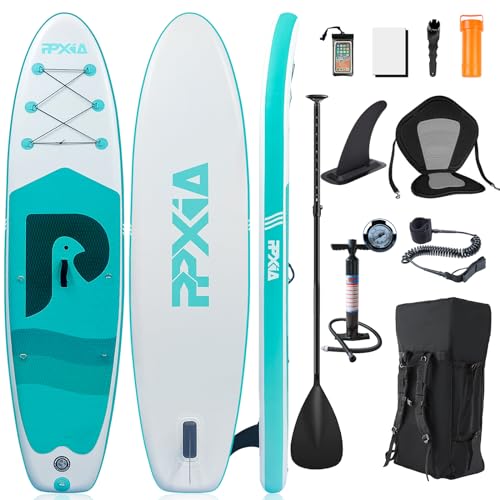 PPXIA Stand Up Paddling Board mit Sitz, Aufblasbare SUP Board, Surfboard Tragkraft bis...