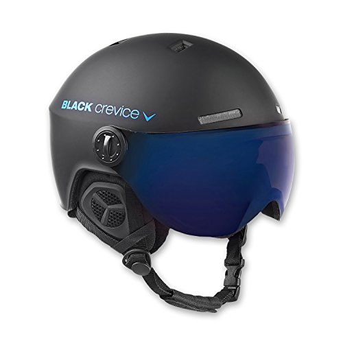 Black Crevice Skihelm mit Visier, Gstaad, BCR143921, schwarz/blau, Gr. S/M