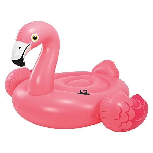 Badeinsel ''Mega Flamingo Island'' mit 2 Haltegriffe, 218x211x136cm, Rosa - Weiß -...