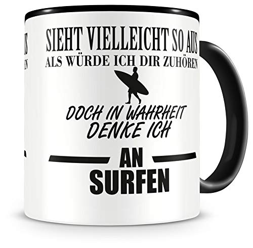 Samunshi® Surfer Tasse Surf mit Spruch Surfen Geschenk Surfer Kaffeetasse groß Lustige...