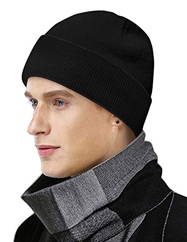 MOBIUSPHY Wintermütze Herren Damen Strickmütze Beanie Mütze Schwarz Wollmütze Winter...