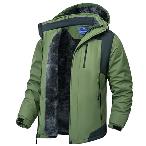 Zzkouine Winterjacke Herren Wasserdicht Warm Gefüttert Skijacke Verdickt Funktionsjacke...