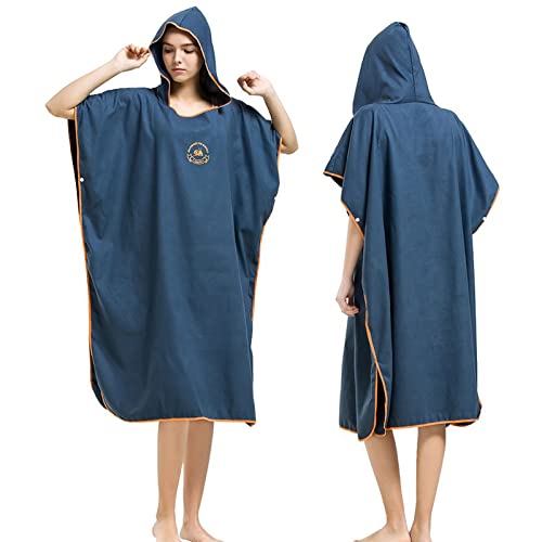 Hiturbo Mikrofaser Handtuch Poncho, Umziehhilfe Strand, Surf Poncho Herren und Damen...