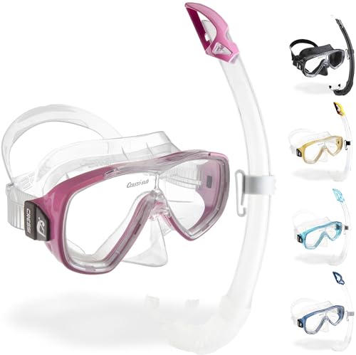 Cressi Onda Mare - Schnorchelset Onda Maske und Schnorchel Mexico, Transparent/Rosa,...