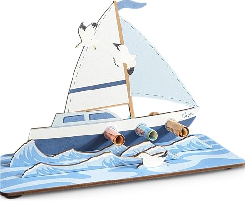 Schiff Geburtstagskarte - Segelschiff 3D-Holzkarte | Geldgeschenke, Gutschein Segeln, 3D...
