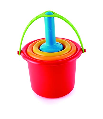 Hape 5-in-1 Strandset Sandspielzeug mit 2 Schaufeln, Eimer, Sieb und Förmchen, ab...