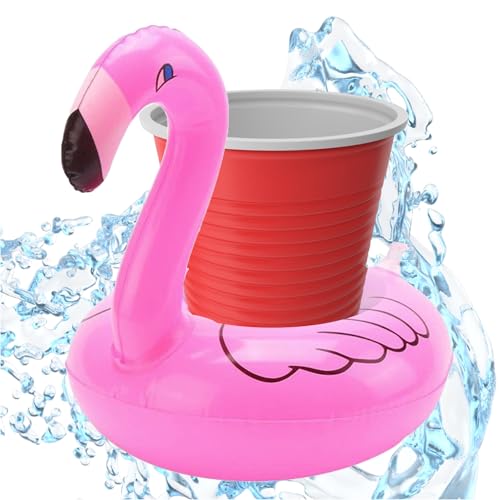 SwimAlot® Getränkehalter Flamingo aufblasbar Luftmatratze Schwimmring Schwimmreif für...