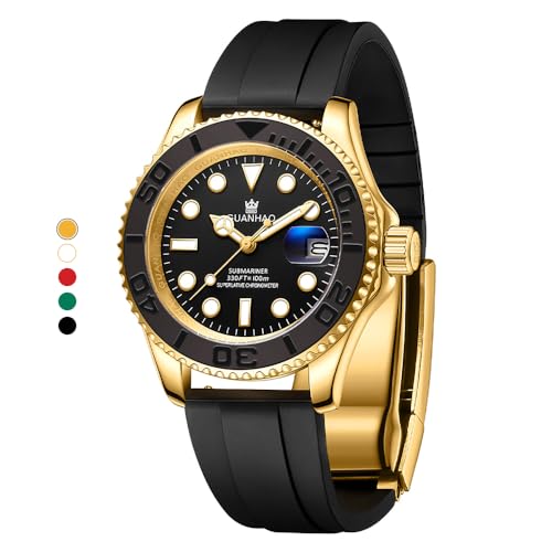 GUANHAO Men's Automatic Mechanical Diving Watch， 40mm Luminous Dial， 100M...