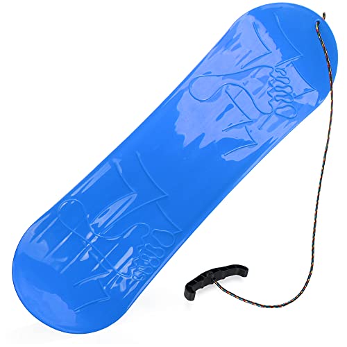 com-four® Snowboard Pistenrutscher in blau, Schnee-Gleiter mit Zugseil und Handgriff,...