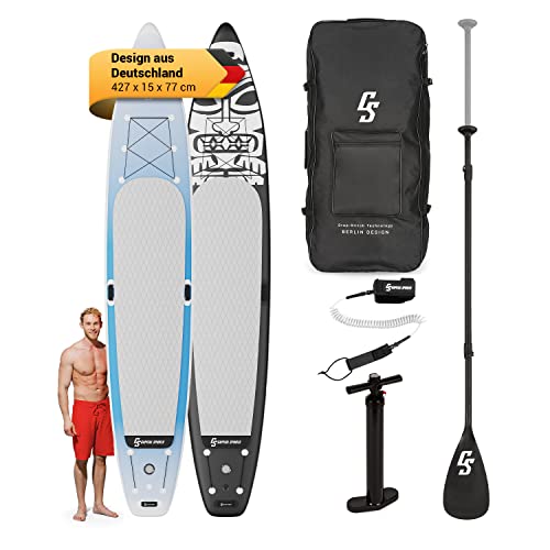 Capital Sports Aufblasbares SUP Board Set, Touring SUP Board mit Fiberglas Paddel, Stand...