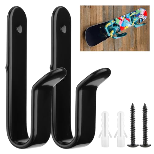 Mabor 2 Stück Horizontale Snowboard Wandhalterung Clips, Black Snowboard Wandhalter...