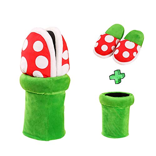 Piranha Plants Plush Home Wear Hausschuhe Cannibal Flower Shape Cosplay Schuhe/Dot Muster...