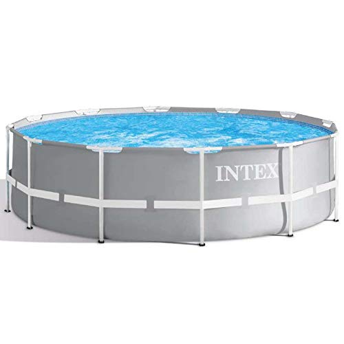 Intex Schwimmbecken Pool, Grau, 366 x 99 cm Frame Pool Set Prism Rondo 26716