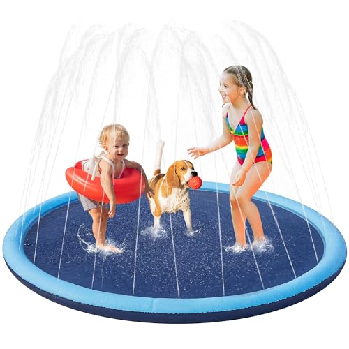 Yaheetech Hundepool 170cm, wasserspielmatte, Faltbarer Sprinkler Matte Hund, Verdickt...