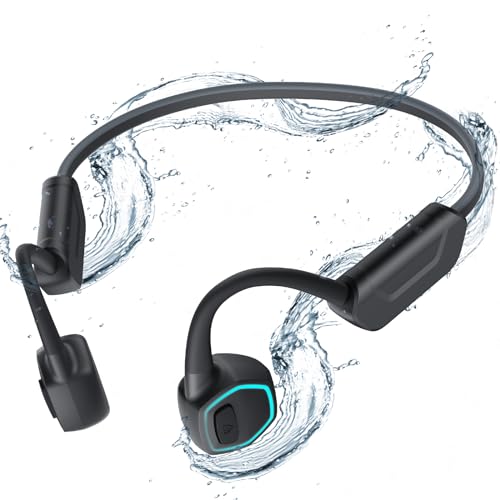 AGPTEK MP3 Player, 32 GB Knochenschall Kopfhörer Bluetooth 5.3, IPX8 Wasserdicht open ear...