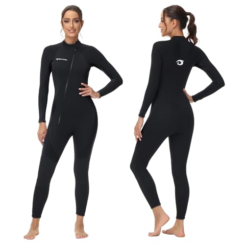 Owntop Damen Neoprenanzug 3/2mm - Vorderer Reißverschluss Voll Tauchanzüge, Stretch Pro...