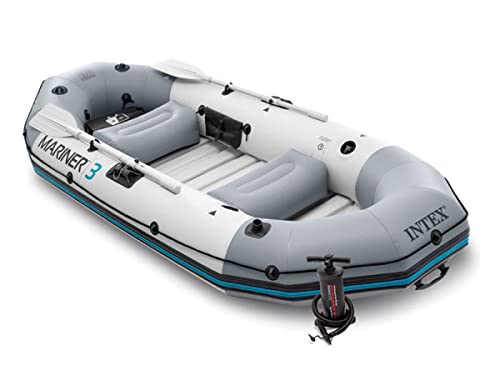 Intex Mariner 3 Inflatable Dinghy 3 Man Boat with Aluminium Oars and Pump