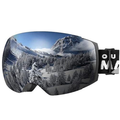 OutdoorMaster Unisex Skibrille PRO Damen Herren mit wechselgläsern, 100% UV-Schutz...
