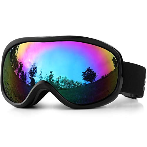 SPOSUNE Skibrille Damen Herren Snowboardbrille OTG Kids Skibrille Brille Wear Anti-Fog...