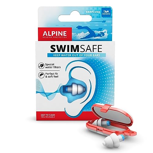 Alpine SwimSafe Ohrstöpsel, Wasserdichte Ohrstöpsel zum Schwimmen, Halten Wasser Fern,...