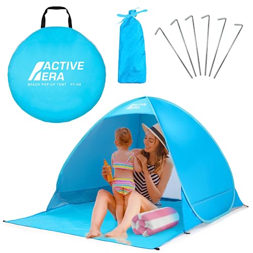 Active Era Pop Up Strandmuschel mit UV Schutz, UPF 50+ Strandzelt, Windschutz Strand, Zelt...