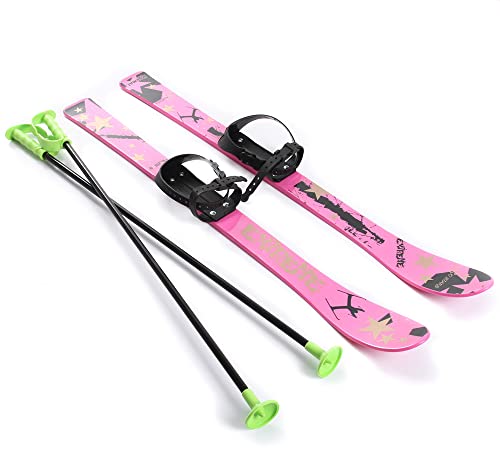 Kinderski Babyski Ski Lernski mit Stöcken 90cm Rosa für Kinder