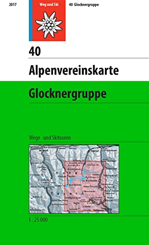 Glocknergruppe: Topographische Karte 1:25.000 mit Wegmarkierungen und Skirouten:...