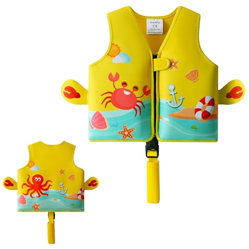 vveWin UV Neopren Schwimmweste für Kinder mit Sicherheitsschnalle Abnehmbare Schwimmer...