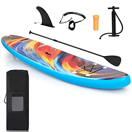 DREAMADE Stand Up Paddle Board, SUP Board mit Teleskop-Paddel, aufblasbar, Paddling Board...