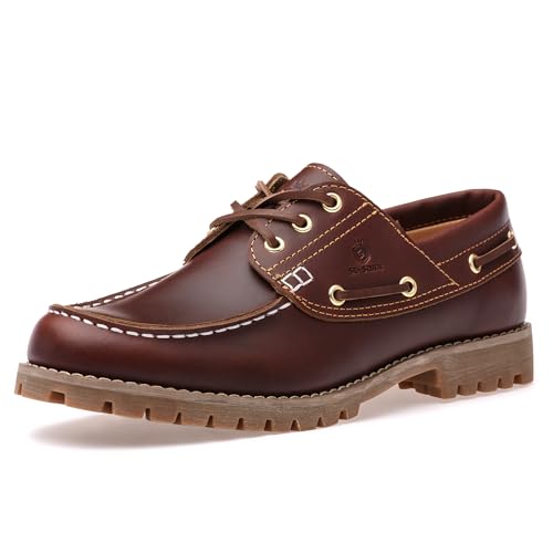 SL-Saint 1 Handgefertigte Herren Classic Boat&Deck Schuhe Moc Toe Lace Up Full Grain Leder...