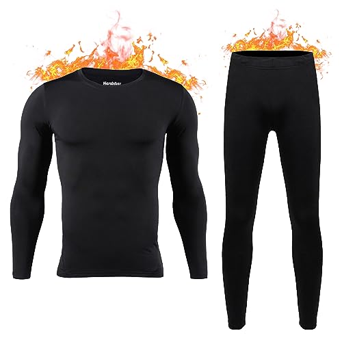 HEROBIKER Thermo-Unterwäsche-Set für Herren, Ski- und Winterunterwäsche, mit Fleece...