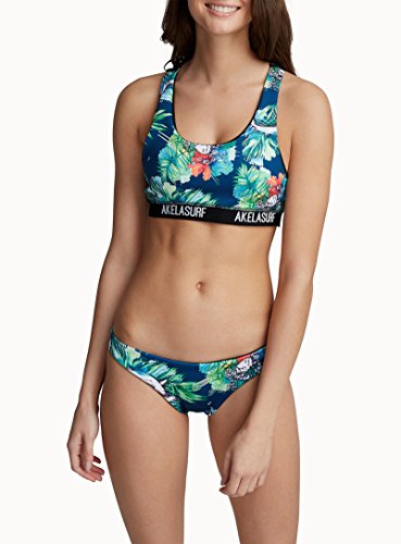 Akela Surf Damen Pura Racerback Bikini-Oberteil, Patterned Green, XS