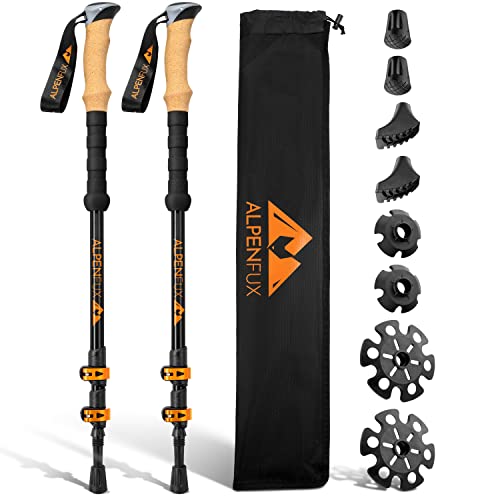 ALPENFUX® Premium Wanderstöcke Teleskop, Trekkingstöcke, Nordic Walking Stöcke, leicht...