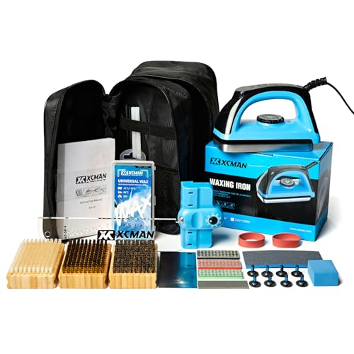 XCMAN Complete Ski Snowboard Tuning Waxing Combo Kit with Waxing Iron,Ski Wax,Side Base...