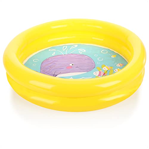 com-four® Planschbecken für Kinder - aufblasbarer, runder Baby-Pool - 2-Ring...