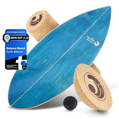Surfin Balance Board - einzigartiges Board inkl. Rolle, Halbkugel und Balance Ball - Surf-...