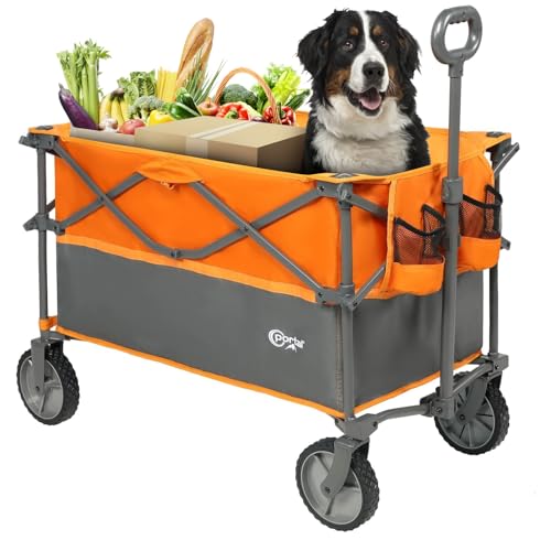 PORTAL Bollerwagen faltbar 225L XXL Große Ladefläche 120KG belastbar Handwagen mit...