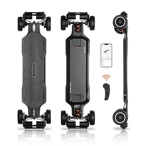 Exway Atlas Carbon-4WD Fibre Off-Road Elektro-Skateboard mit Fernbedienung,...