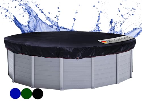 QUICK STAR Poolabdeckung Rund für 320-366 cm Pools | Planenmaß Ø 420 cm | Schwarz |...