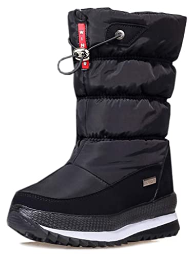 Solshine Damen Halbschaft Gefütterte Wasserdichte Schneestiefel 949 Schwarz, 40EU