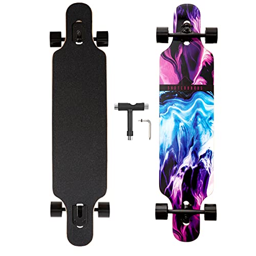 Longboard, 8-lagigem Ahornholz Cruiser komplettes Skateboard,Longboards für mädchen...