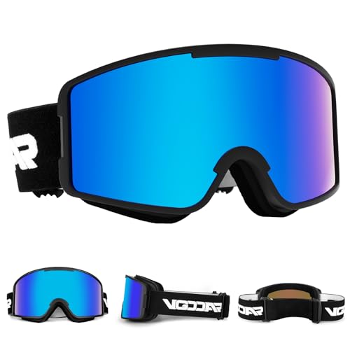 Vgooar Skibrille, OTG Zylindrischen Linse Skibrille mit Verstellbaren Langen Trägern,...