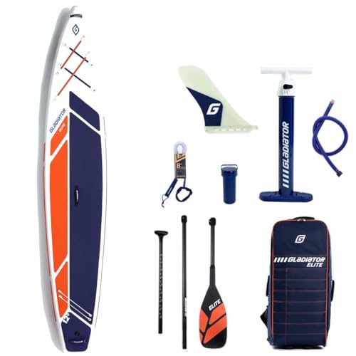 Gladiator Elite 12'6'S x 30' SUP Board Set 2024 – blau/rot I Sportliches Tourenboard,...