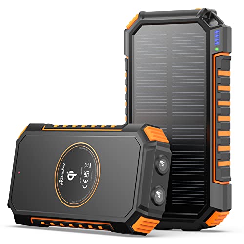 Hiluckey Wireless Solar Power Bank 26800 mAh